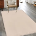 thumbnail image 3 of Beige Pure Color Area Rugs Collection 3'x5', Aesthetics Contemporary Modern Non Slip Indoor Rectangle Throw Runner Rug Floor Mat Carpet for Living Room Dining Table Bedroom Nursery, 3 of 9