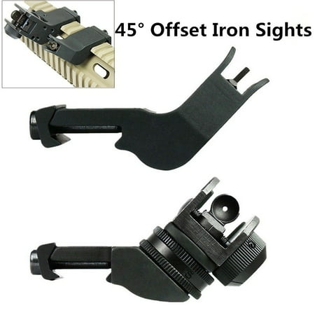 Offset 45 Degree Front&Rear Transition BUIS Backup Iron Sight Set Mount