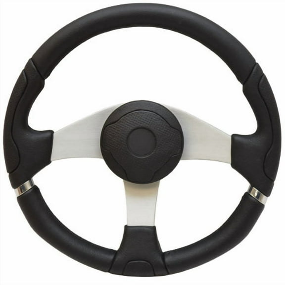 Uflex Boat Steering Wheel Marettimo-B/S | 14 Inch Silver Black