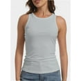 thumbnail image 2 of Womens Sleeveless Racerback High Neck Casual Basic Ribbed Fitted Tank Top, 2 of 6