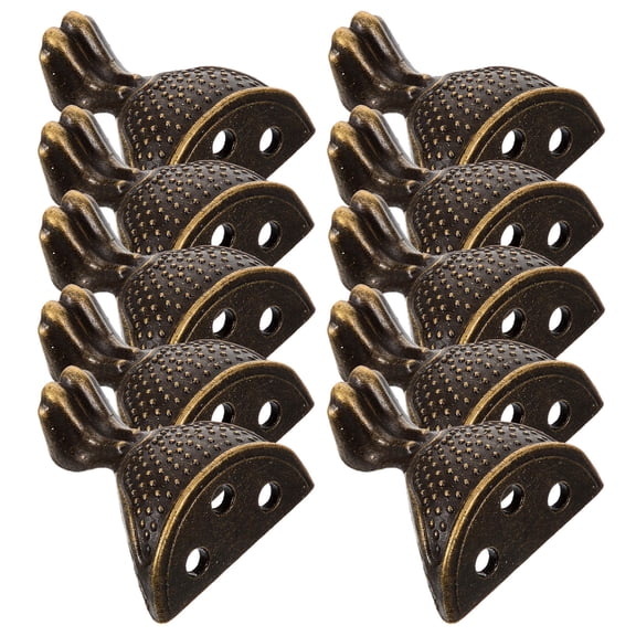 HONMEET Universal Couch Legs Furniture Leg Extenders Zinc Alloy Dark Brown 10Pcs 1.18X1.14X0.79in