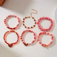 thumbnail image 3 of NICKSUN Love Bracelets for Women Heishi Surfer Red Clay Bead Bracelet Set Love Heart Boho Cute Red Stackable Stretch Jewelry Mother's Day Valentines Birthday Mom Mama Gifts, 3 of 10