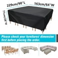 thumbnail image 3 of Seralis Outdoor Table Cover 90"x64"x28" Black Patio Furniture Set Cover Waterproof Rip-Resistant with Windproof Buckles, 3 of 10