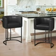 thumbnail image 4 of Dycanpo 26'' Counter Height Bar Stools Set of 4 with Backrest and Arms,Faux Leather (Black-Black), 4 of 7
