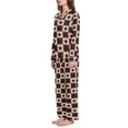 thumbnail image 2 of FORMRS Womens Pajama Set Long Sleeve Top and Pants with Pockets Soft Comfy Lounge Sleepwear, Sizes S-2XL, Checkered Stars Pattern, 2 of 7