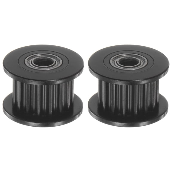 Uxcell 2pcs 2GT Idler Pulley 16T 3mm Bore 13mm Dia. Aluminum Timing Belt for 6mm Width Belt 3D Printer, Black