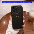 thumbnail image 4 of Personalise Custom Initials Name Letters Leather Phone Case For iPhone 15 14 13 12 11 Pro X XS Max XR 7 8 Plus Shockproof Cover, 4 of 5