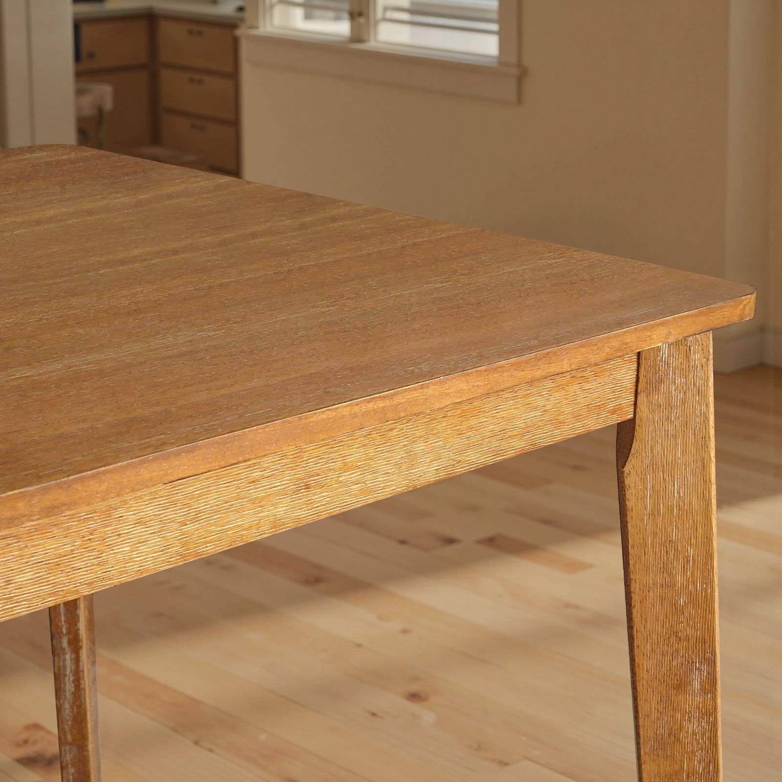Kithkasa 47" Dining Table for 6 People,Wooden Farmhouse Kitchen Table for Kitchen, Living Room,Dining Room,Natural
