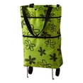 thumbnail image 2 of DLMCUH Foldable 2-in-1 Shopping Bag with Wheels, 23L Expandable Grocery Cart, Detachable Silent Wheels, Reusable Shoulder Tote for Supermarket, Travel & Errands(Green), 2 of 8