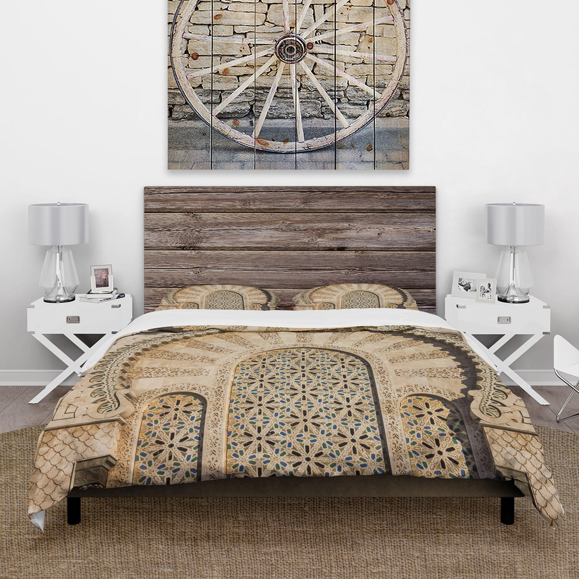 Designart 'Morocco Mosque Door' Vintage Duvet Cover Set