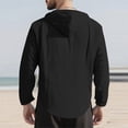 thumbnail image 4 of Men's Cotton Linen Solid Color Shirt Hooded Hoodie Button Loose Long-sleeved Hooded Spring And Summer Casual Daily Clothing, 4 of 6