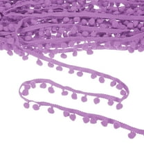 Uxcell Pom Pom Ball Fringe Trim, 20 Yards 8mm Mini Pom Pom Trim Ribbon for Home Decoration/DIY Crafts, Medium Purple