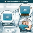 thumbnail image 5 of PAVILIA Travel Blanket and Pillow,  Arms Opening Airplane Blankets for Adults, Compact Plane Blanket with Arm Hole 2-in-1 Bag for Flight Car Camping Fit in Luggage Backpack Traveler Gift, Teal Blue, 5 of 9