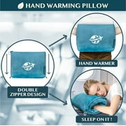 PAVILIA Compact 2-in-1 Travel Blanket Pillow for Airplane Flight, Teal Blue