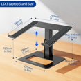 thumbnail image 4 of XUCP-Besign LSX3 Aluminum Laptop Stand, Ergonomic Adjustable Notebook Stand, Riser Holder Computer Stand Compatible with Air, Pro, Dell, HP, Lenovo More 10-15.6" Laptops (Black), 4 of 4