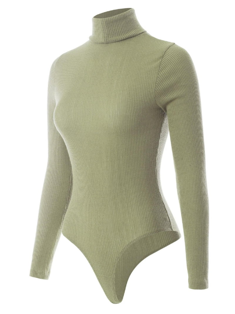 MixMatchy Women's Long Sleeves Ribbed Sweater Turtleneck