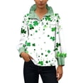 thumbnail image 4 of Vekome St Patricks Day Long Sleeve Shirt for Women Plus Size Green Pullover Tops Collared Holiday Irish Themed Tee Shirts Button Holiday Blouses, 4 of 6