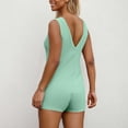 thumbnail image 4 of biudgviw Rompers for Women Summer Sleeveless Crew Neck Tank Top Ribbed Knit Casual Jumpsuits Loose Short Overalls with Pockets, 4 of 6