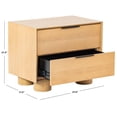 thumbnail image 2 of Safavieh Addyson Solid Wood 2 Drawer Nightstand in Natural, 2 of 15
