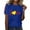 Blue, variant on yunLCZ Women Shirts 2025 Summer Women's Baseball Print T Shirt