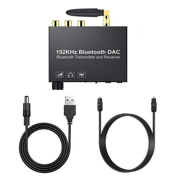 192KHz Bluetooth Audio Converter Bluetooth 5.0 Digital to Analog Optical Fiber Coaxial Audio Converter Volume Adjustment