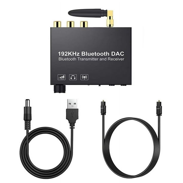 Convertidor de Audio Bluetooth 192 KHz Convertidor de Audio Coaxial de Fibra Óptica Digital A Analógico Bluetooth 5.0 Ajuste de Volumen