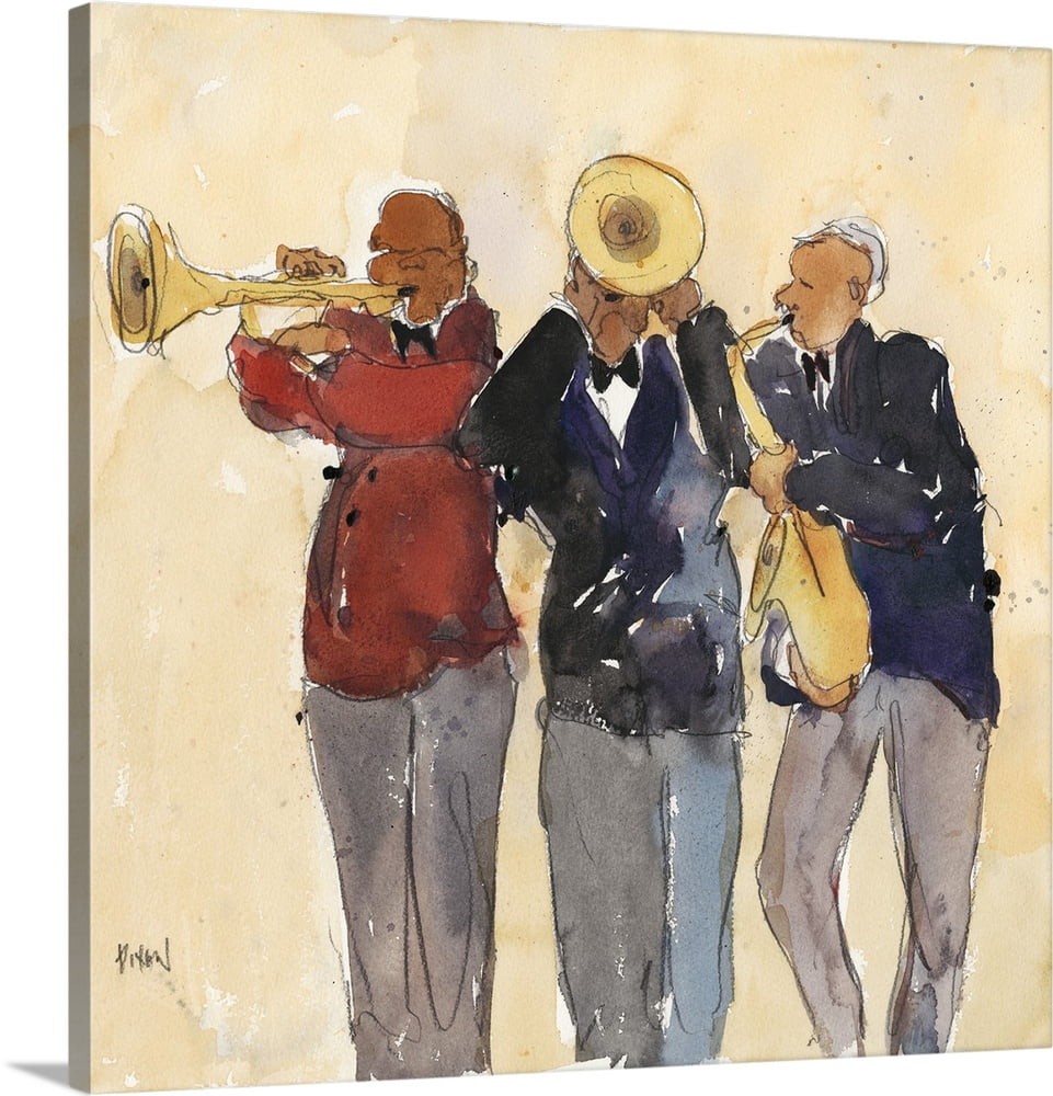 Great BIG Canvas "Jazz Trio II" Canvas Wall Art 30x30