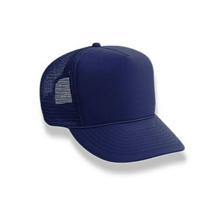 Retro Foam & Mesh Trucker Baseball Hat, Navy Blue