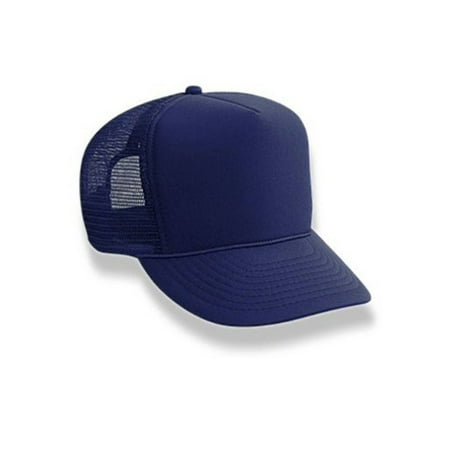 Retro Foam & Mesh Trucker Baseball Hat, Navy Blue (Best Selling Trucker Hats)