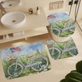 thumbnail image 6 of Shower Curtain Sets with Rugs 4 Piece with Rugs Toilet Lid Cover And Bath Mat Bicycle with An American Flag Wildflowers And Daisies Durable And Waterproof A Basket of Flowers Vintage Bicycle, 6 of 8
