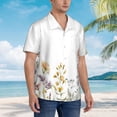 thumbnail image 2 of Lsque Watercolor Floral pattern Hawaiian Shirt for Men, Unisex Summer Beach Casual Short Sleeve Button Down Shirts-Large, 2 of 9