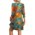 thumbnail image 2 of SIEANE Women's summer boho V-neck floral elegant breathable short-sleeved lazy dress S-2X, 2 of 5