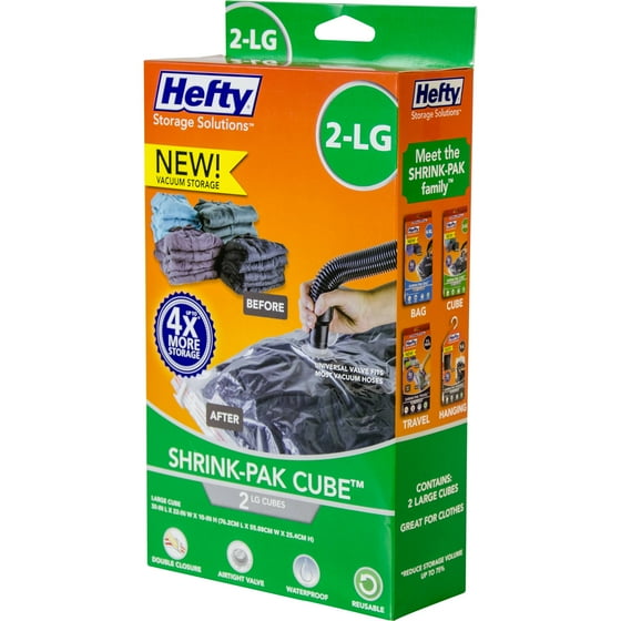 Hefty ShrinkPak Vacuum Seal Bags, 2 Large Cubes
