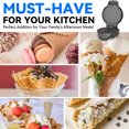 thumbnail image 6 of Mailand 7.5" Waffle Cone Maker Machine, Ice Cream Cone Maker for Waffle Bowl & Thin Waffle Crispy, Browning Control, 1200W, Cone Roller & Bowl Press Included, Graphite, 6 of 7