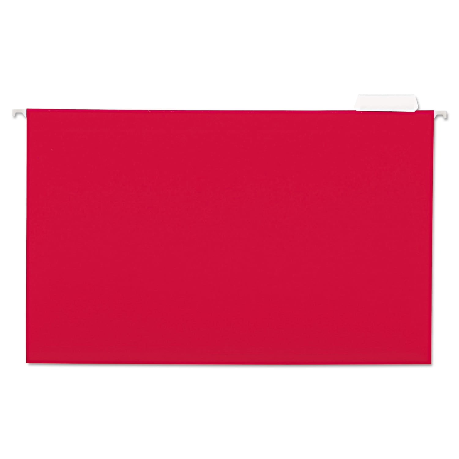 Universal Deluxe Bright Color Hanging File Folders, Legal Size, 1/5-Cut Tab, Red, 25/Box -UNV14218