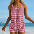 thumbnail image 2 of Tankini Swimsuits for Women Summer Striped Tummy Control Two Piece Bathing Suits Tank Tops with Swim Shorts Swimwear, 2XL, 2 of 6