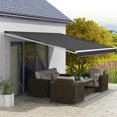 thumbnail image 2 of Barara King Patio Awning Sunshade Shelter,Patio Retractable Sun Shade,16'x10' Electric Retractable Awning Sunshade Shelter with Remote Controller & Crank Handle, Black, 2 of 11