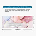 thumbnail image 5 of Pink Marble Gaming Mouse Pad Large Mouse Pad Office Desk Accessories XL Marble Desk Mat 31.5x11.8x0.12 inch Marble Desk Pad Keyboard Pad (Pink Marble), 5 of 6