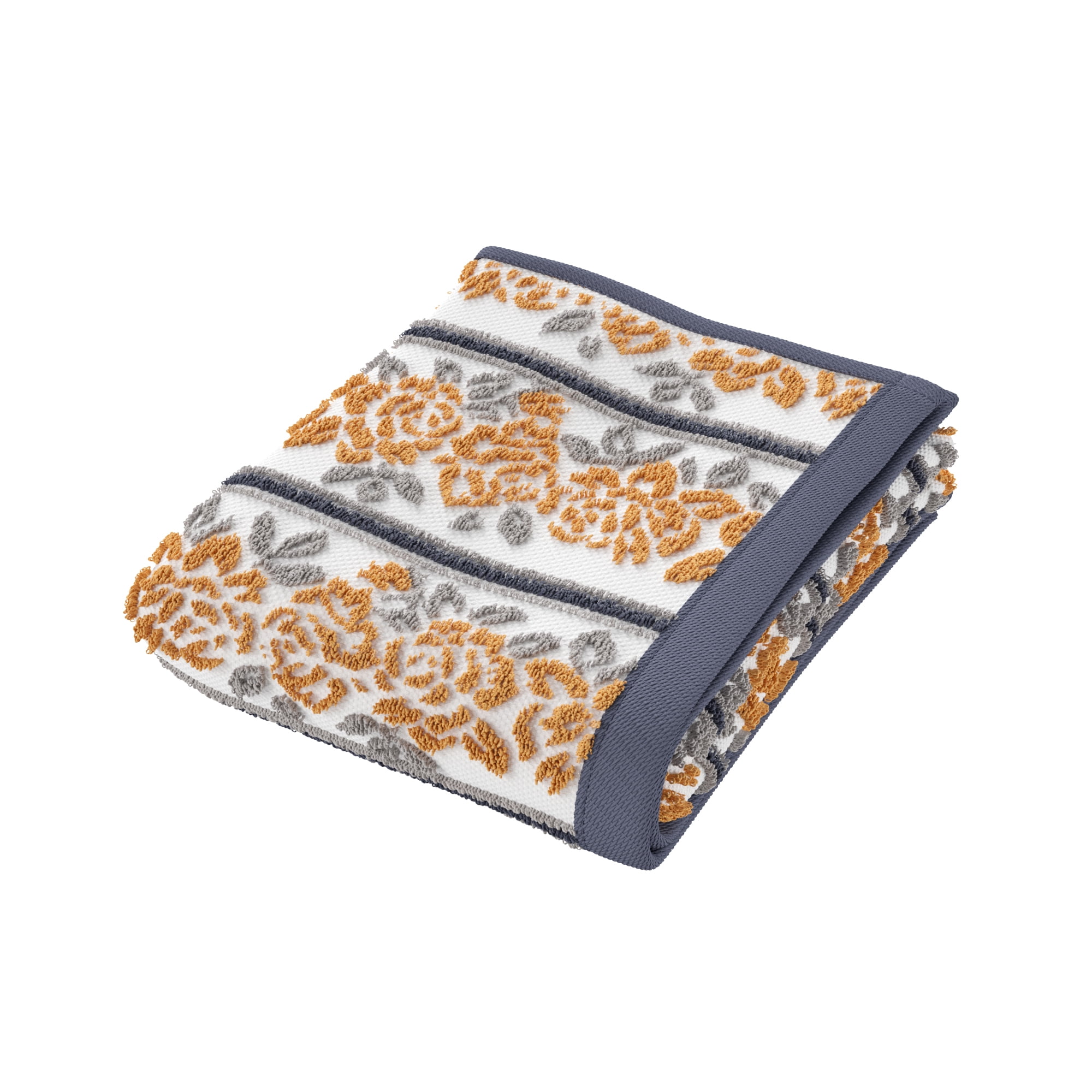 Beautiful by Drew Barrymore Wallpaper Hand Towel, Soft 100% Cotton, Amber Yellow