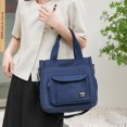 thumbnail image 1 of Bolso bandolera de lona con correa ajustable, neceser de maquillaje de lona (azul), 1 of 5