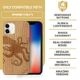 thumbnail image 7 of Case Yard Wooden Case Outside Soft TPU Silicone, Slim Fit Shockproof Wood Protective Phone Cover for Girls Boys Men and Women, Supports Wireless Charging Octopus Design case for iPhone-11, 7 of 7