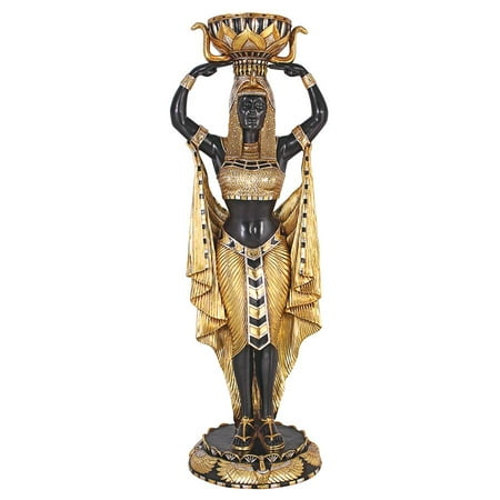 Design Toscano Cleopatra s Egyptian Nubian Maiden with Urn: Grand-Scale Statue • Hand-cast using real crushed stone bonded with high quality designer resin• Each piece is individually hand-painted by our artisans• Exclusive to the Design Toscano brand and perfect for your home or garden• Suitable for home bar  entertainment area or recreation room