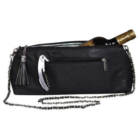

GGW Black Insulated Single Bottle Cross Body Wine Purse