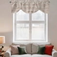 thumbnail image 2 of Vintage Farmhouse Tie Up Valance Curtains for Windows, Kitchen Curtains Window Treatments, Country Retro Beige Wooden Grain Short Window Shades Valances for Bedroom Bathroom Cafe 54"x18", 2 of 8