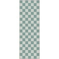 thumbnail image 2 of Well Woven Apollo Square Modern Geometric Green Flat Pile Easy to Clean 2' x 5' Runner Rug for Hallway Entryway Stair and Kitchen, 2 of 6