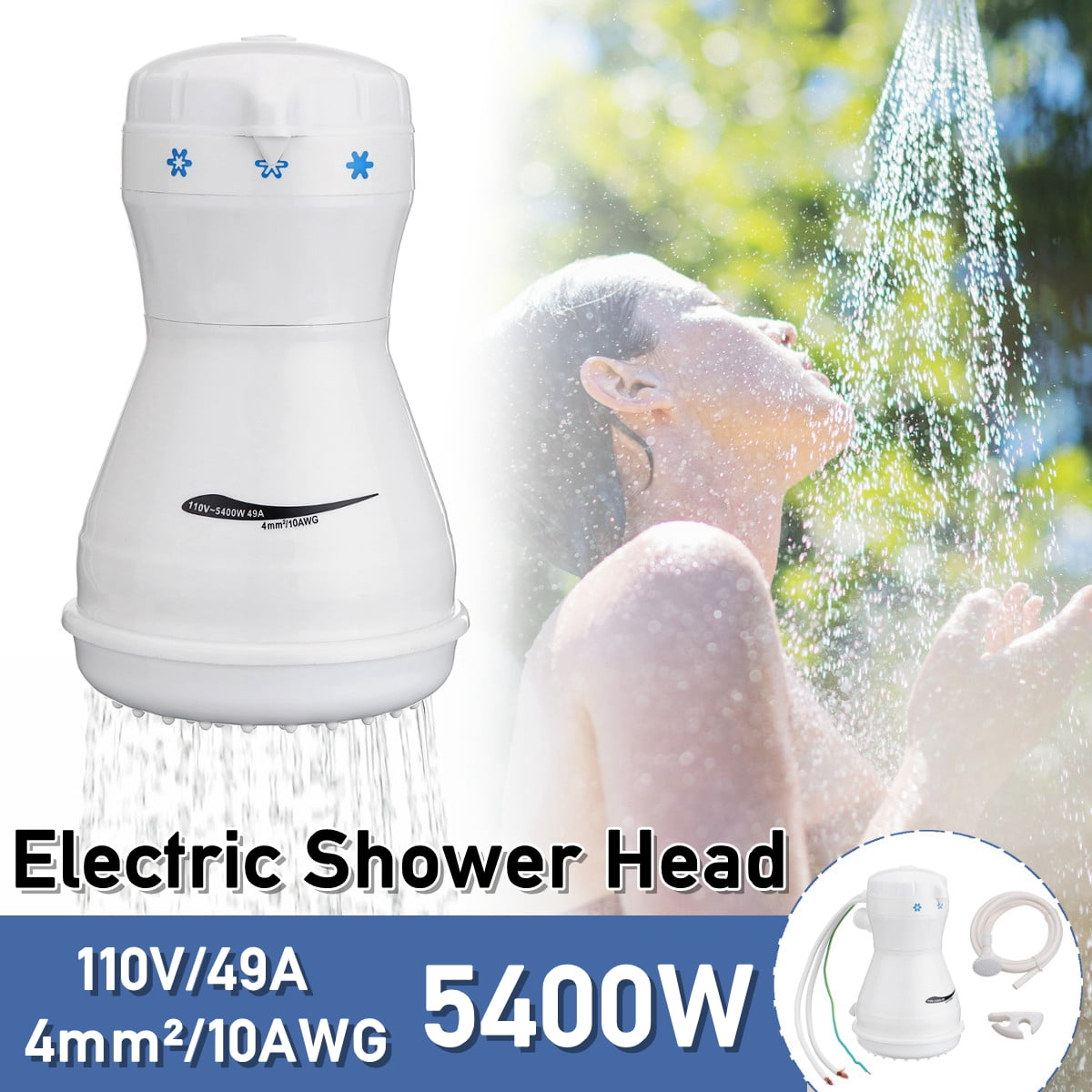 110V 5400W Electric Shower Head Heater Automatic Electric Instant Hot