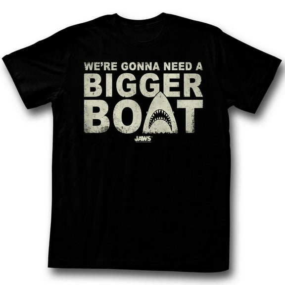 Jaws Bigger Boat Black Adult T-Shirt 5Xl
