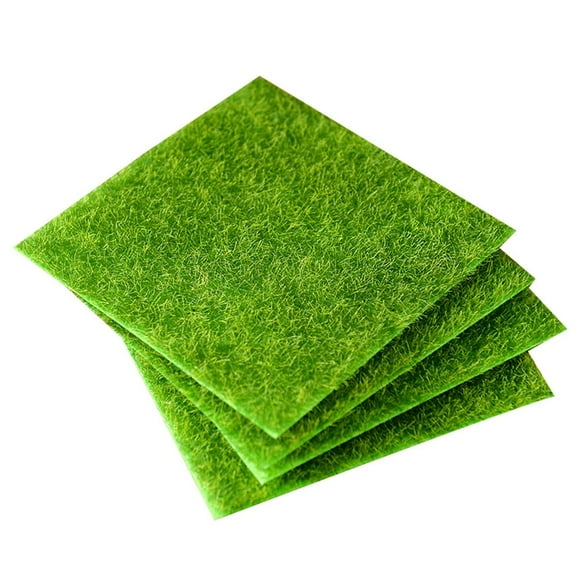 8Pcs Lifelike Moss Artificial Grass Miniature Ornament Garden Lawn Micro Landscape (15x15cm Green)