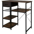 thumbnail image 4 of VINGLI Bakers Racks for Kitchens with Storage Mini Fridge Stand Bar Cabinet with Mini Fridge Space, Big Drawer, Wine Rack, Metal Frame Industrial Workstation Microwave Oven Stand 4-Tiers, 4 of 7