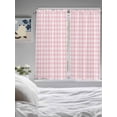 thumbnail image 3 of Bedroom Curtains 63 Inches length, Pink Buffalo Plaid Window Treatment Curtain Drapes, Farmhouse Pink White Checkered Rod Pocket Curtain Panels for Living Room Kitchen, 42"x63", 2 Panels, 3 of 7